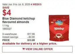 Costco Blue diamond ketchup flavoured almonds offer