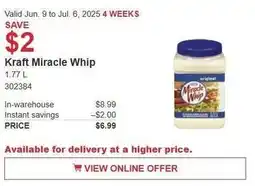 Costco Kraft miracle whip offer