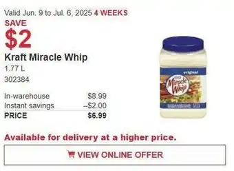 Costco Kraft miracle whip offer