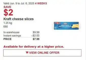 Costco Kraft cheese slices offer