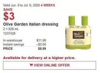 Costco Olive garden italian dressing offer