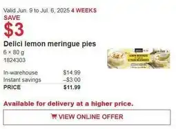 Costco Delici lemon meringue pies offer