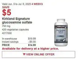 Costco Kirkland signature glucosamine sulfate offer