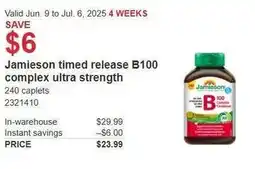 Costco Jamieson timed release B100 complex ultra strength offer