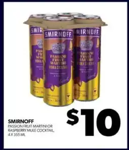 Real Canadian Liquorstore Smirnoff Passion Fruit Martini or Raspberry Mule Cocktail offer