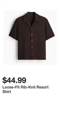 H&M Loose-Fit Rib-Knit Resort Shirt offer