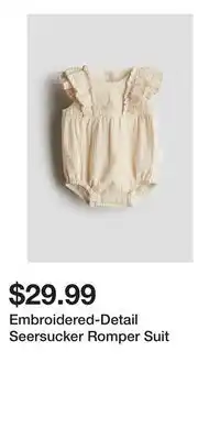 H&M Embroidered-Detail Seersucker Romper Suit offer