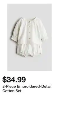 H&M 2-Piece Embroidered-Detail Cotton Set offer