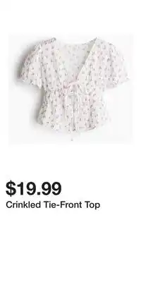 H&M Crinkled Tie-Front Top offer