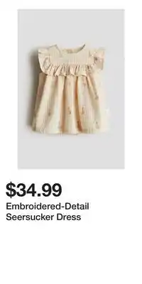 H&M Embroidered-Detail Seersucker Dress offer