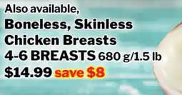 M & M Food Market Boneless, Skinless Chicken Breasts 4-6 BREASTS offer
