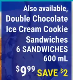 M & M Food Market Double Chocolate Ice Cream Cookie Sandwiches offer