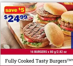 M & M Food Market Fully Cooked Tasty Burgers †offer