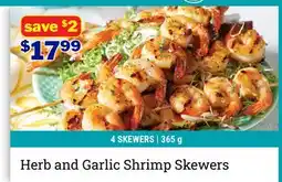 M & M Food Market Herb and Garlic Shrimp Skewers offer