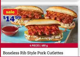 M & M Food Market Boneless Rib Style Pork Cutlettes offer