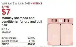 Costco Monday shampoo and conditioner for dry and dull offer