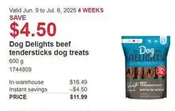 Costco Dog Delights beef tendersticks dog treats offer