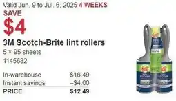 Costco 3M Scotch-Brite lint rollers offer