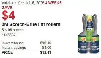 Costco 3M Scotch-Brite lint rollers offer