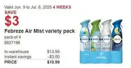 Costco Febreze Air Mist variety pack offer