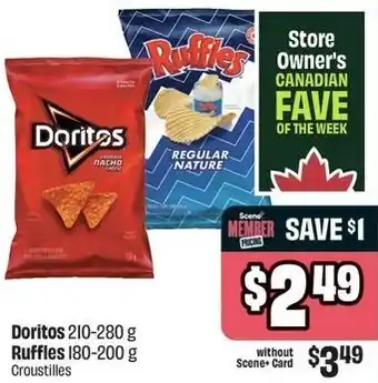 FreshCo Doritos or Ruffles 180-200 g Croustilles offer