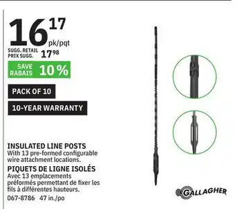 BMR INSULATED LINE POSTS offer
