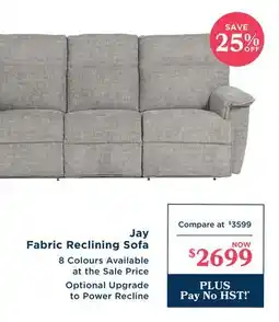 La Z Boy Jay Fabric Reclining Sofa offer