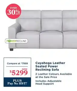 La Z Boy Cuyahoga Leather Seated Power Reclining Sofa offer
