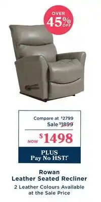 La Z Boy Rowan Leather Seated Recliner offer