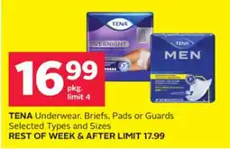 Rexall TENA Underwear, Briefs, Pads or Guards offer