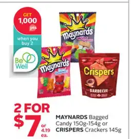 Rexall MAYNARDS Bagged Candy 150g-154g or CRISPERS Crackers 145g offer