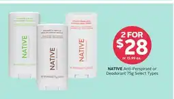 Rexall NATIVE Anti-Perspirant or Deodorant offer