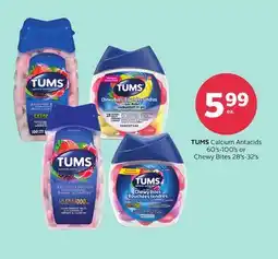 Rexall TUMS Calcium Antacids 60' s-100' s or Chewy Bites 28' s-32' s offer