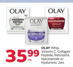 Rexall OLAY Whip, Vitamin C, Collagen Peptide, Retinol24, Niacinamide or Hyaluronic Jars offer