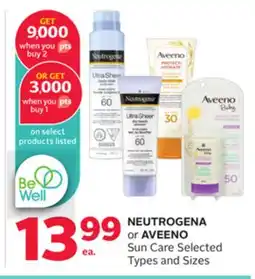 Rexall NEUTROGENA or AVEENO Sun Care offer