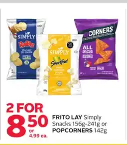 Rexall FRITO LAY Simply Snacks 156g-241g or POPCORNERS 142g offer