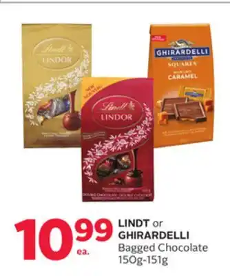Rexall LINDT or GHIRARDELLI Bagged Chocolate offer