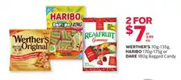 Rexall WERTHER'S 70g-135g, HARIBO 170g-175g or DARE 180g Bagged Candy offer