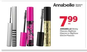 Rexall ANNABELLE Skinny Mascara, BigShow Mascara or BigShow Electro Mascara offer