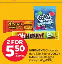 Rexall HERSHEY'S Chocolate Bars 62g-85g or JOLLY RANCHER Bagged Candy 170g-198g offer