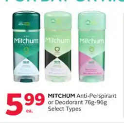 Rexall MITCHUM Anti-Perspirant or Deodorant offer