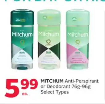 Rexall MITCHUM Anti-Perspirant or Deodorant offer