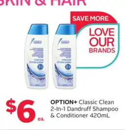 Rexall OPTION+ Classic Clean 2-In-1 Dandruff Shampoo & Conditioner offer