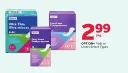 Rexall OPTION + Pads or Liners offer