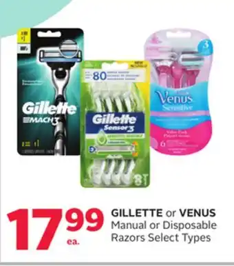 Rexall GILLETTE or VENUS Manual or Disposable Razors offer