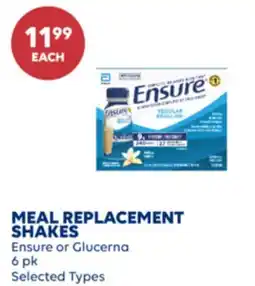 Wellwise by Shoppers Ensure or Glucerna MEAL REPLACEMENT SHAKES offer