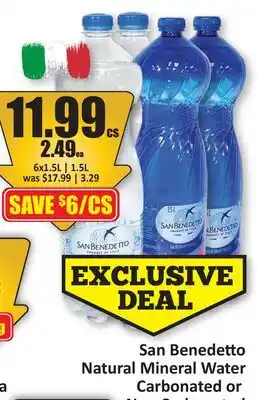 Starsky San Benedetto Natural Mineral Water Carbonated or Non Carbonated offer