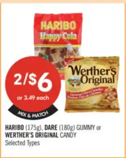Shoppers Drug Mart HARIBO (175g), DARE (180g) GUMMY or WERTHER'S ORIGINAL CANDY offer