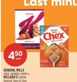 Shoppers Drug Mart GENERAL MILLS CHEX, OATMEAL CRISP or KELLOGG'S CEREAL offer