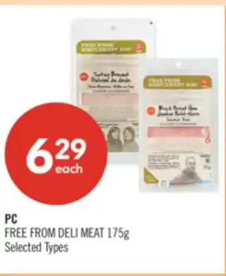 Shoppers Drug Mart PC FREE FROM DELI MEAT 175g offer